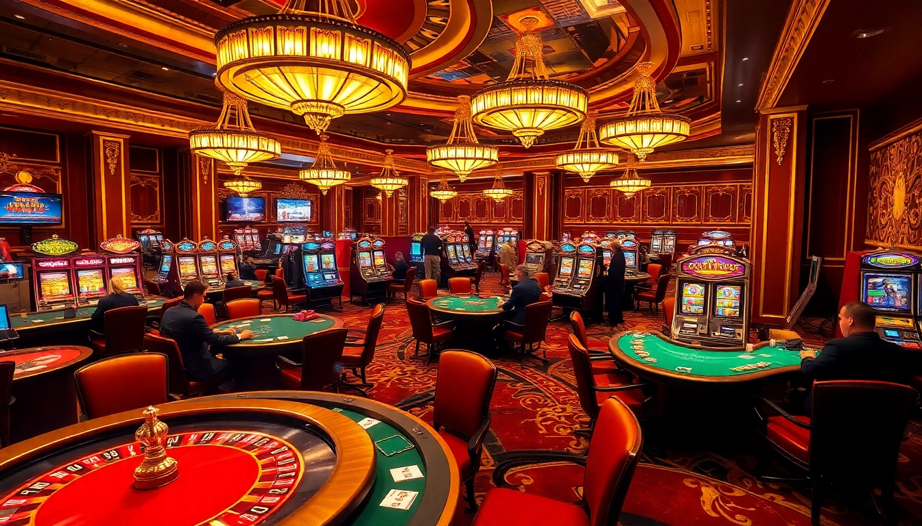 Players engaging in high-stakes games at 789P casino, showcasing vibrant tables and luxury.