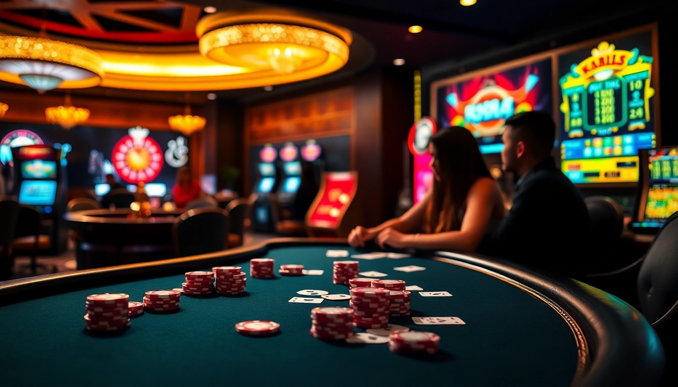 Engaging players at a poker table in a luxurious k9k9 game environment.
