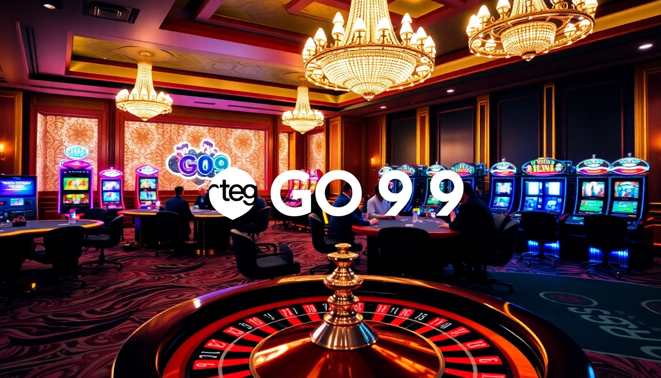 Engaged players enjoying a high-stakes poker game in a luxurious casino representing GO99.