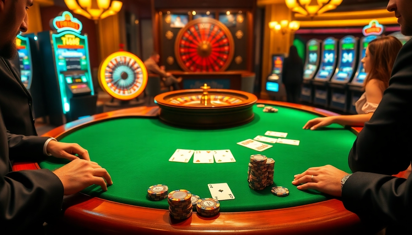 Experience the thrill of poker at TR88 with vibrant chips and cards on a luxurious table.